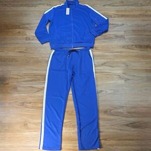 🔸️NWT Blue Athletic Track Jacket & Jogger Pants Set Men's XLarge